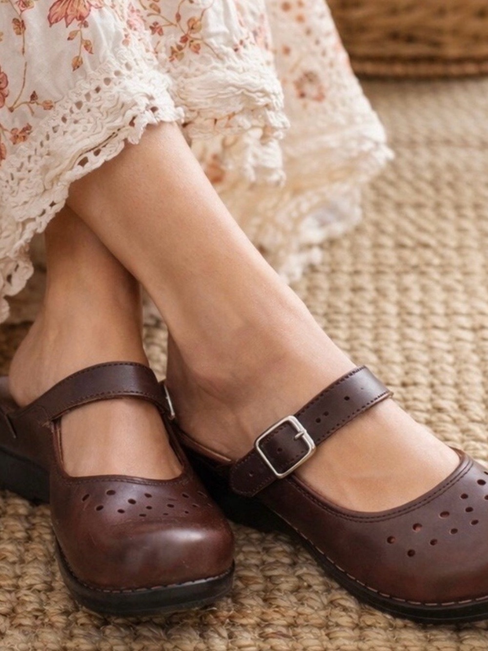 Dansko Burgundy Merrie Mary Jane Clog Mule Comfort Leather EU 39 US 8.5-9